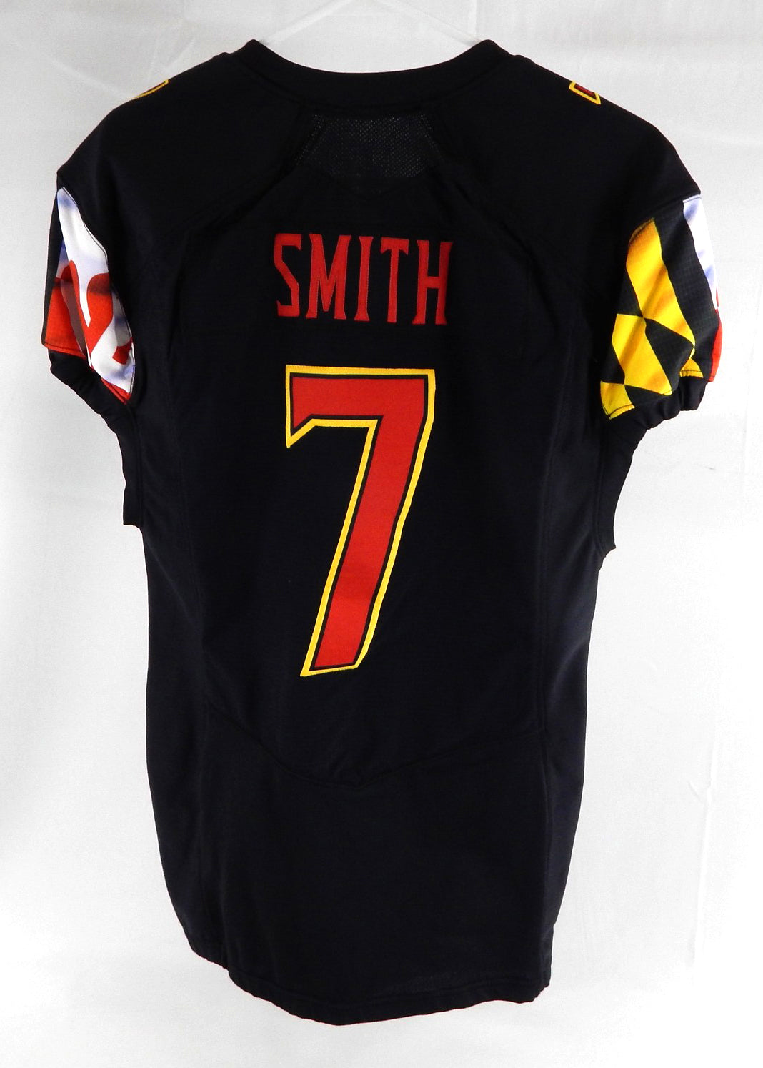 2020 Maryland Terrapins Smith #7 Game Used Black Jersey Football 44 630 Pic2