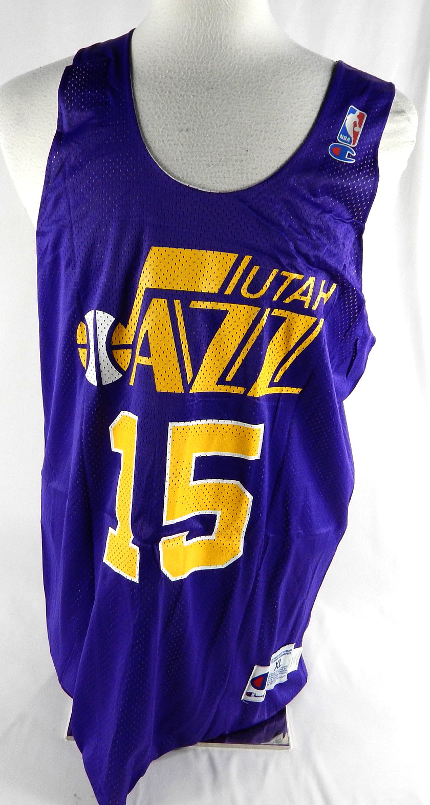 1990s Utah Jazz #15 Game Issued Purple Practice Jersey XL 418