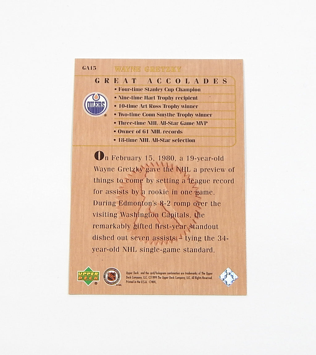 1999 Upper Deck Wayne Gretzky Living Legend Great Accolades Most Points #GA15 Pic2