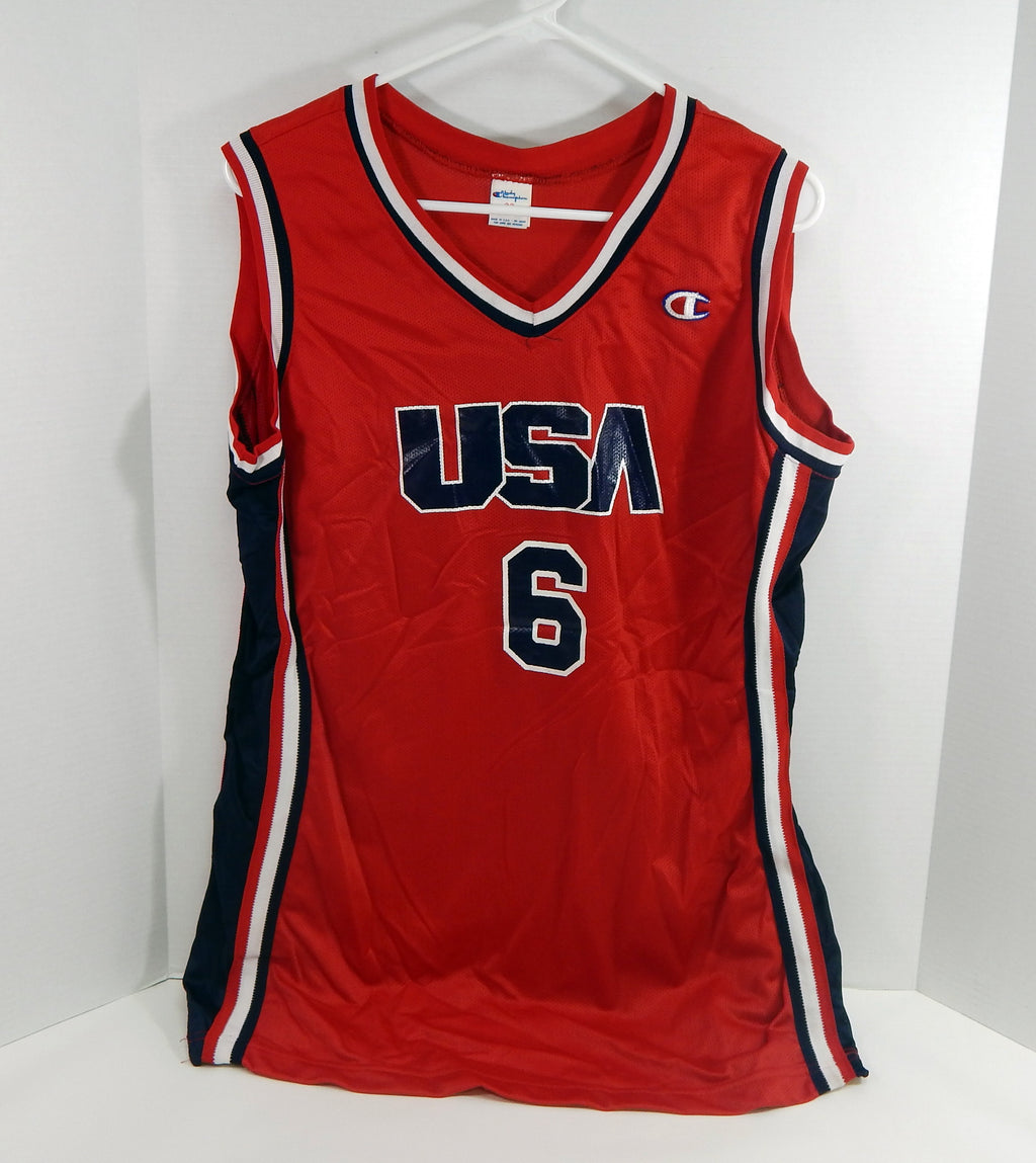 1990s Team USA Basketball #6 Game Issued Red Jersey 22 DP51413