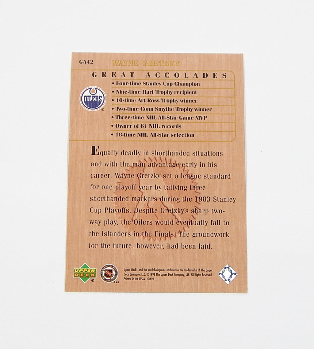 1999 Upper Deck Wayne Gretzky Living Legend Great Accolades Most Goals #GA42 Pic2