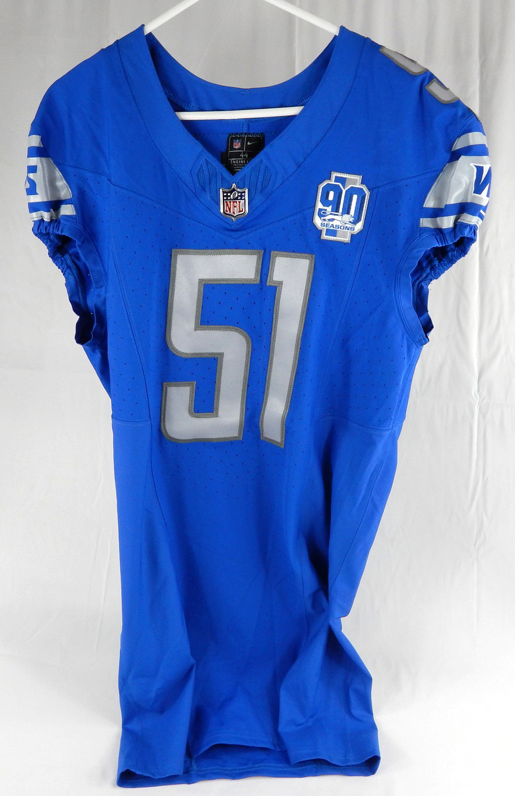2023 Detroit Lions Bobby Hart #51 Game Issued Blue Jersey 90 Seasons Patch 44 9
