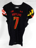2021 Maryland Terrapins Jayon Venerable #7 Game Used Black Jersey Football 44 33