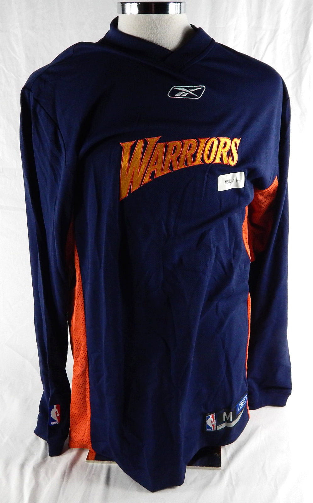 2000s Golden State Warriors Game Issued Navy Shooting Shirt M 592