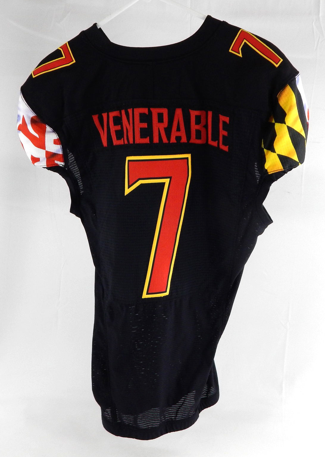 2021 Maryland Terrapins Jayon Venerable #7 Game Used Black Jersey Football 44 33 Pic2