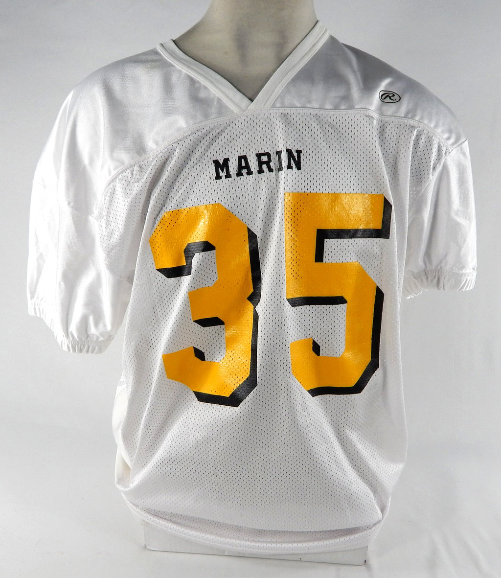 Marin Football #35 Game Used White Jersey XL DP69315