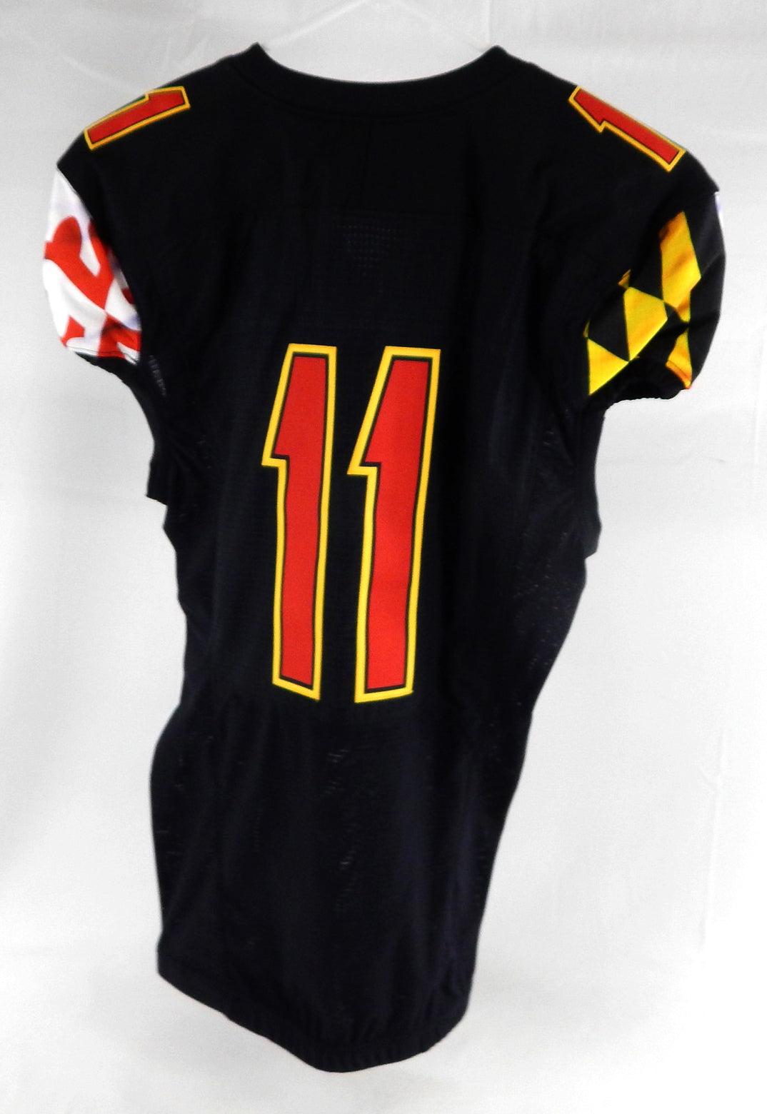 2021 Maryland Terrapins #11 Game Used Black Jersey Football 44 634 Pic2