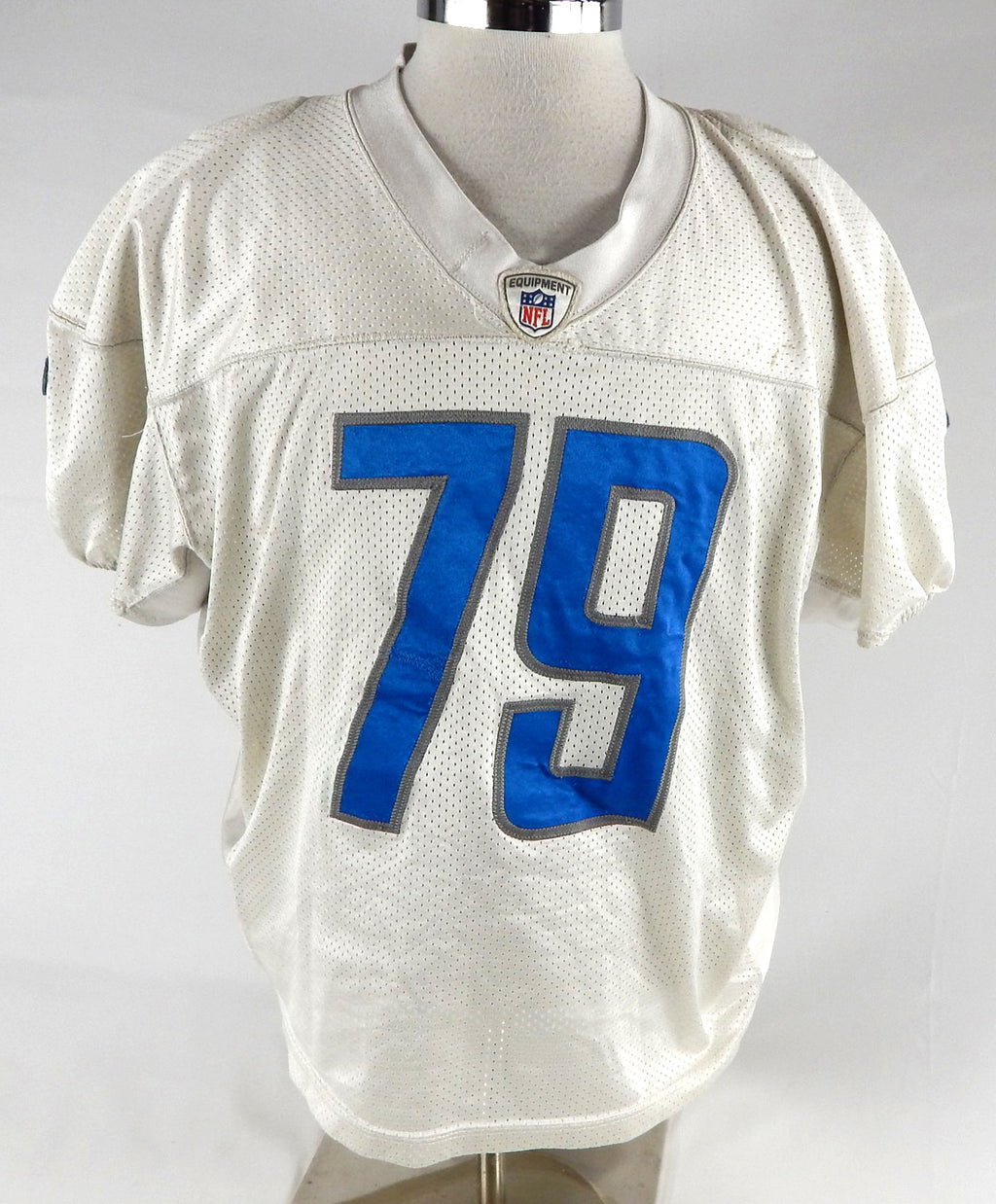 2017 Detroit Lions Alex Barrett #79 Game Used White Practice Jersey 52 344