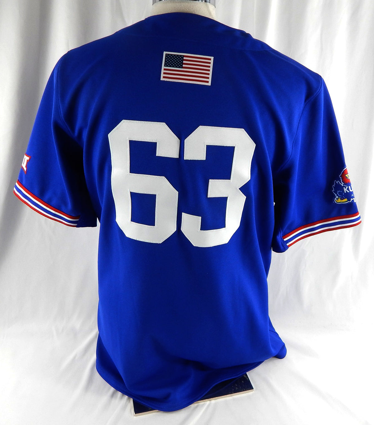 2023 Kansas Jayhawks #63 Game Used Blue Jersey Baseball USA 46 371 Pic2