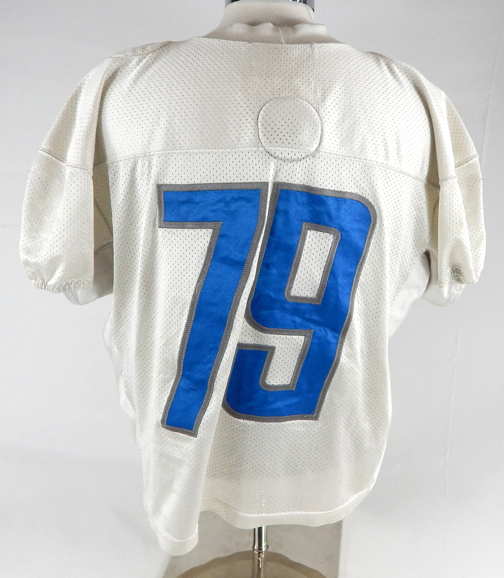 2017 Detroit Lions Alex Barrett #79 Game Used White Practice Jersey 52 344 Pic2