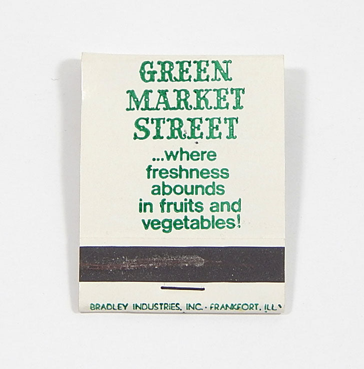 Green Market Street At Wrigley Chicago Vintage Matchbook Pic2
