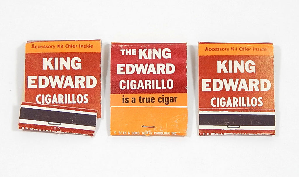 Lot of (3) King Edward Cigarillos Vintage Matchbooks