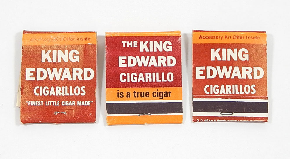 Lot of (3) King Edward Cigarillos Vintage Matchbooks Pic2