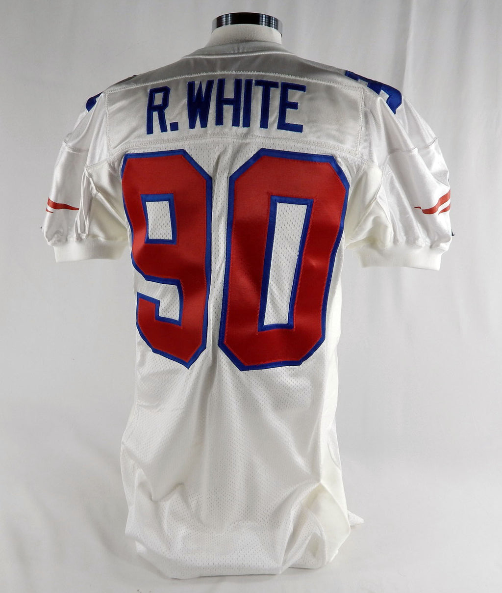 1994 New England Patriots Reggie White #90 Game Issued White Jersey 75th Patch 2 Pic2