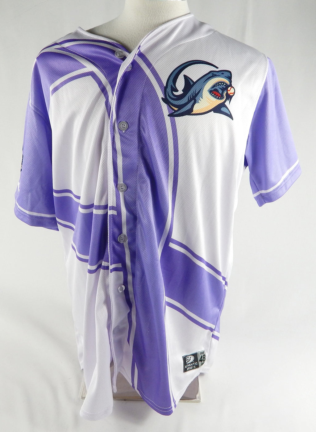 2024 Clearwater Threshers #22 Game Used White Jersey Strike Out Cancer 48 197