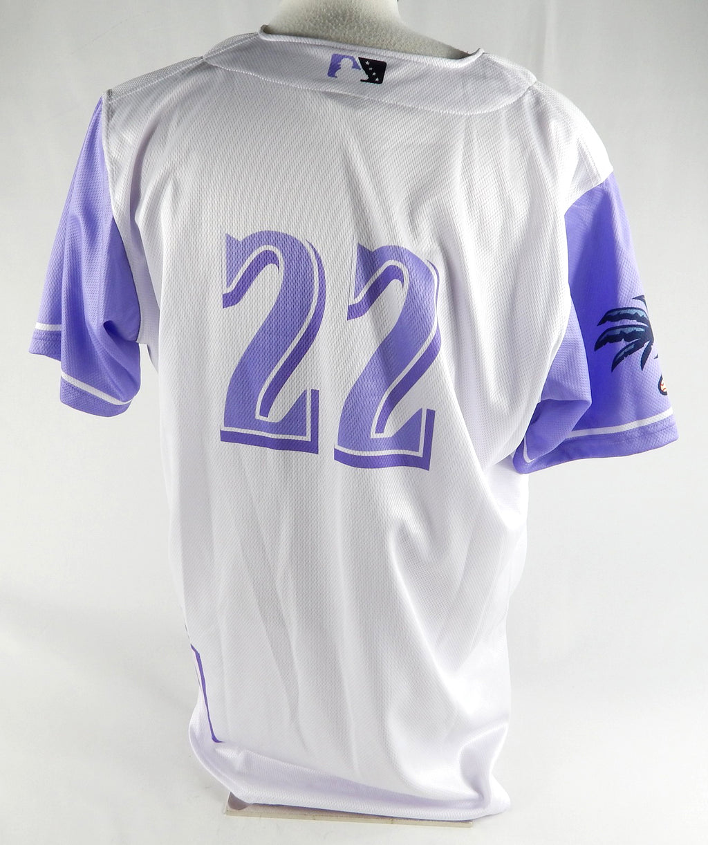 2024 Clearwater Threshers #22 Game Used White Jersey Strike Out Cancer 48 197 Pic2