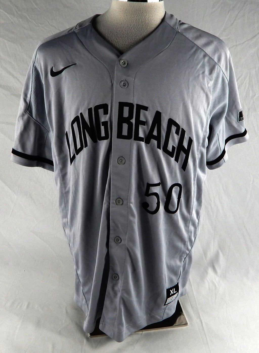 2020 Long Beach State Dirtbags #50 Game Used Grey Jersey Baseball XL 660 Pic2