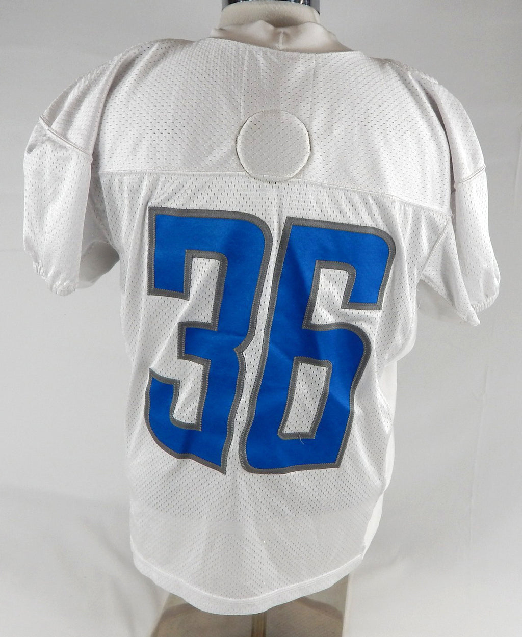 2019 Detroit Lions Wes Hills #36 Game Used White Practice Jersey 46 347 Pic2