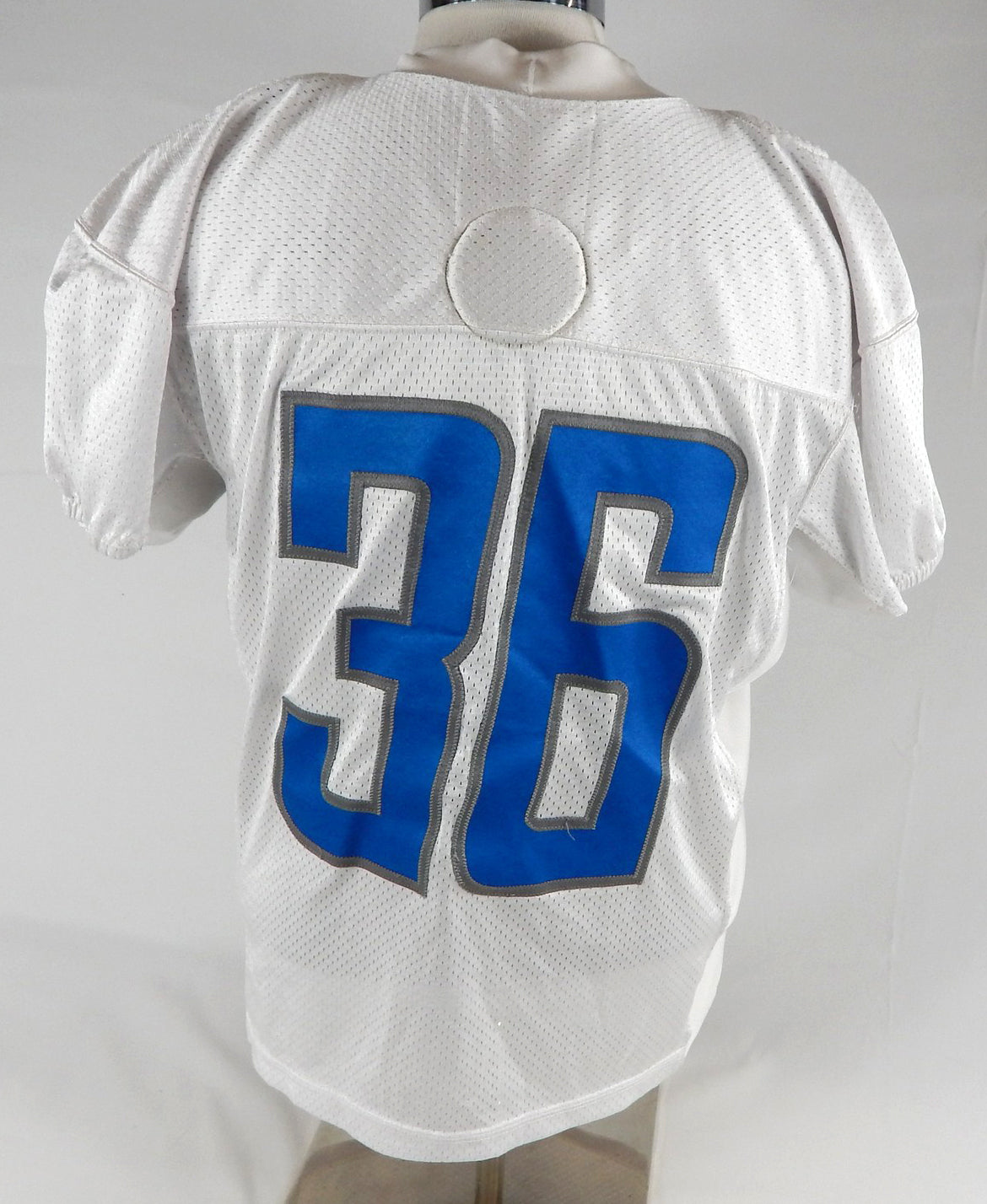 2019 Detroit Lions Wes Hills #36 Game Used White Practice Jersey 46 347 Pic2