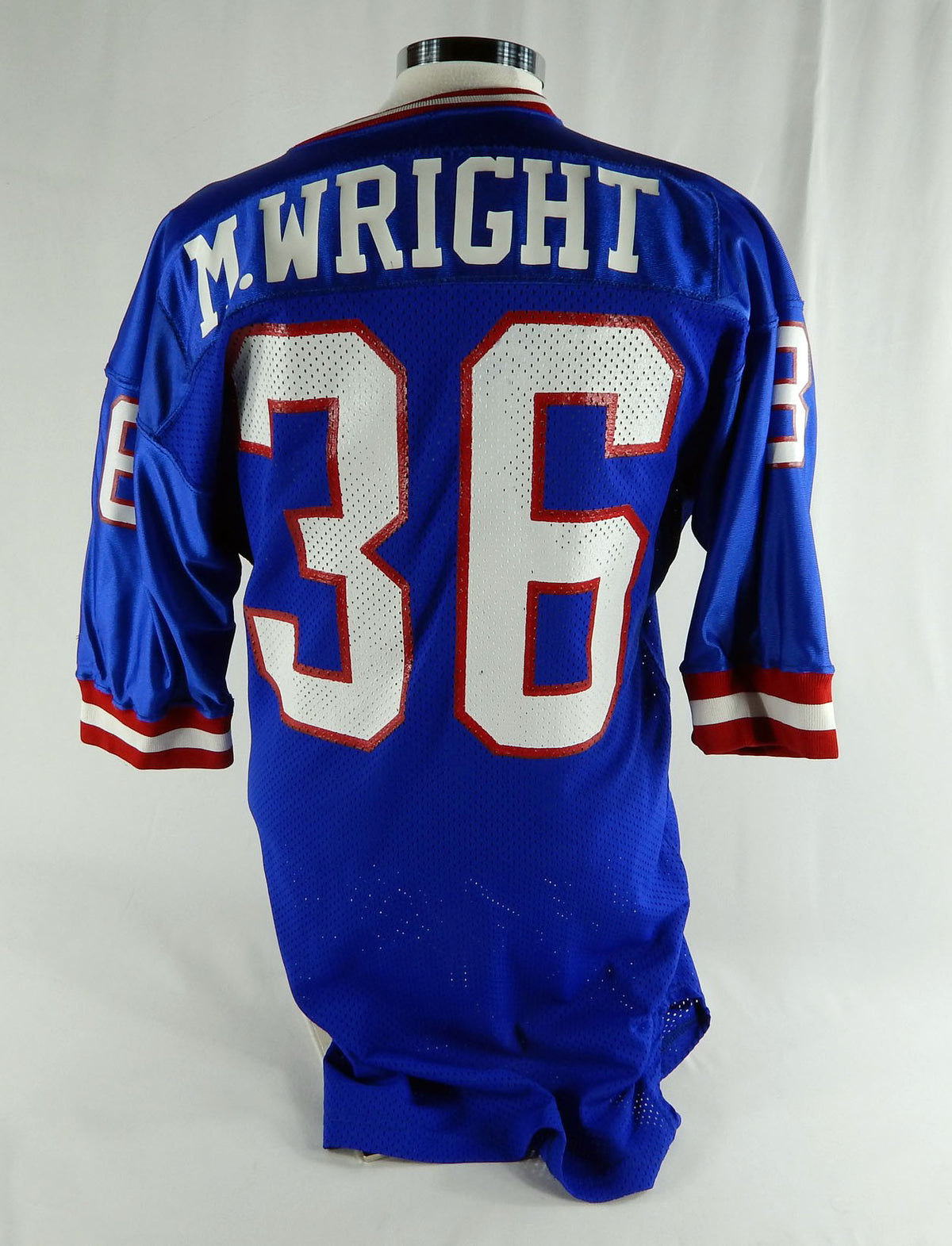 1992 New York Giants Michael Wright #36 Game Issued Blue Jersey L 595 Pic2