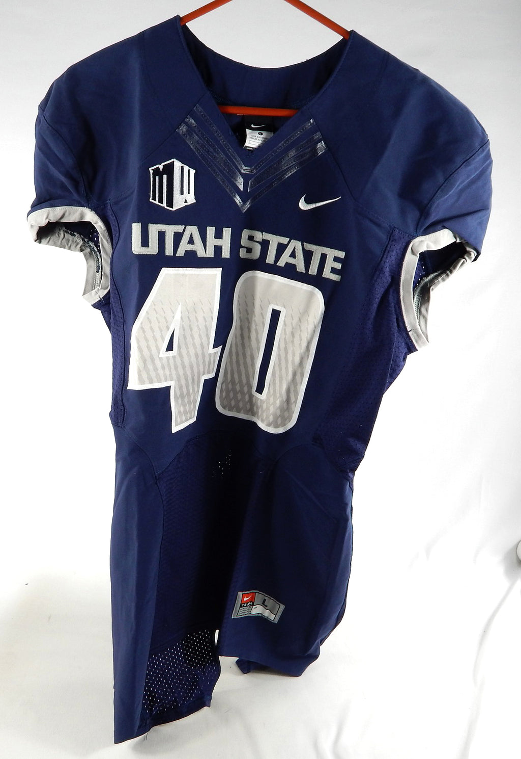2013 Utah State Aggies #40 Game Used Navy Jersey NP Removed L DP84035