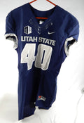 2013 Utah State Aggies #40 Game Used Navy Jersey NP Removed L DP84035