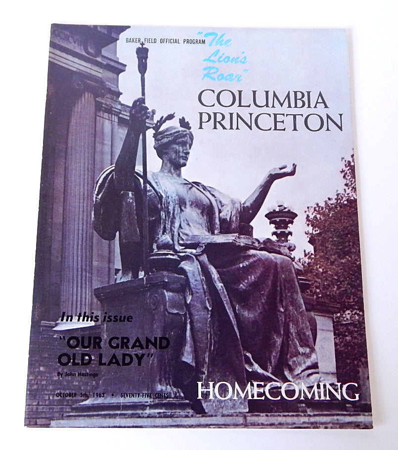 Columbia vs Princeton October 5 1963 Vintage College Football Program