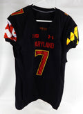 2020 Maryland Terrapins #7 Game Used Black Jersey Football 46 640