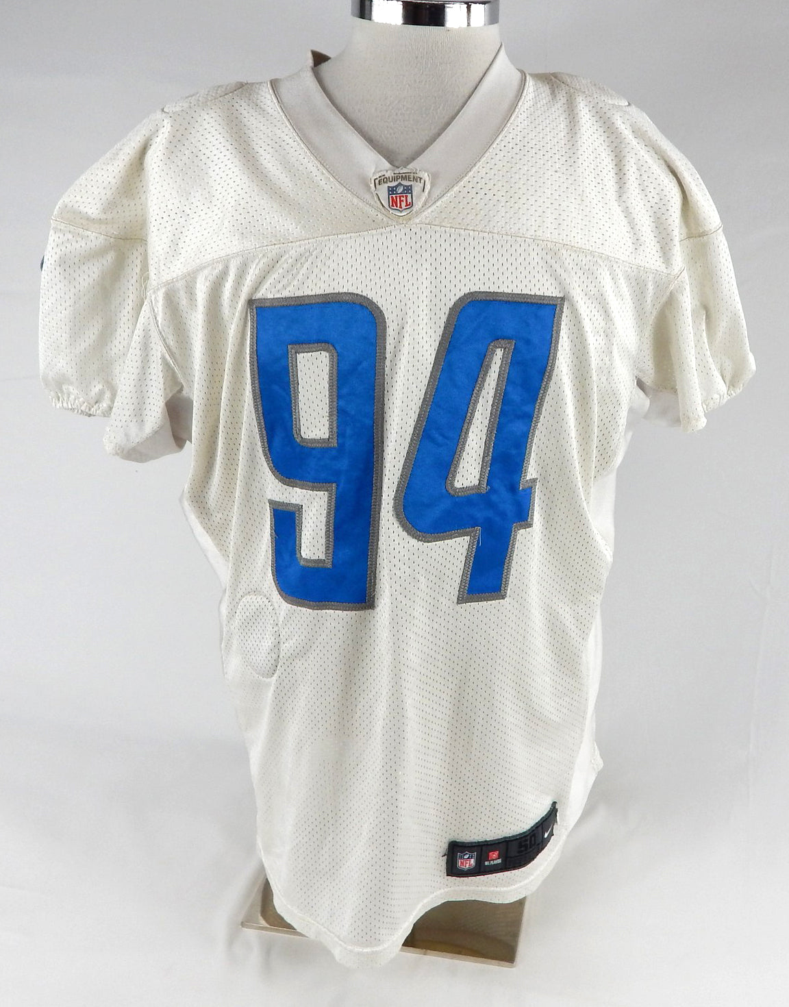2017 Detroit Lions Ezekiel Ansah #94 Game Used White Practice Jersey 50 350