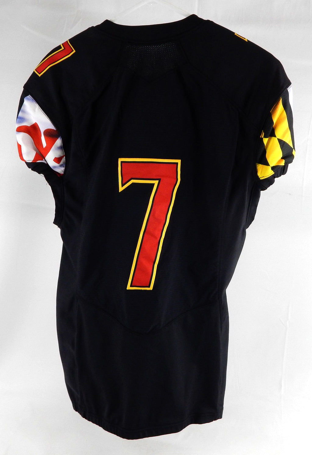 2020 Maryland Terrapins #7 Game Used Black Jersey Football 46 640 Pic2