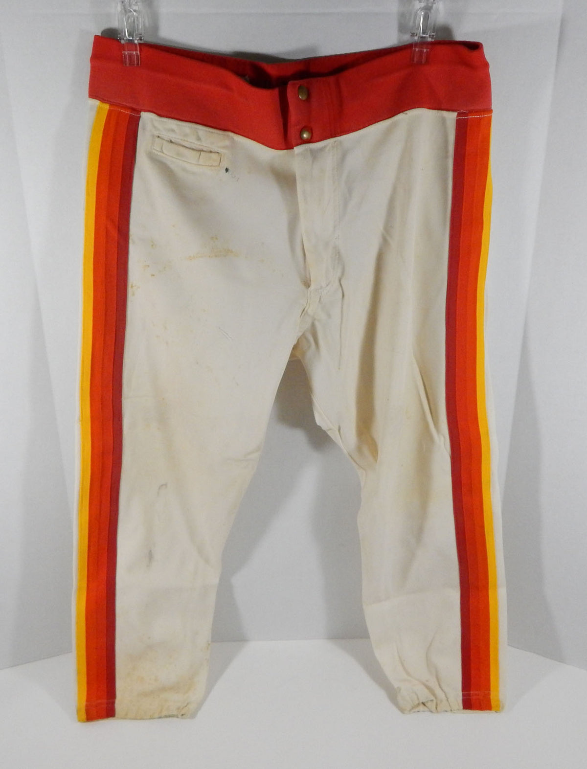 Houston Astros Fred Gladding #48 Game Used White Orange Pants Rainbow