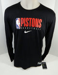 New NBA 2019-20 Detroit Pistons Team Issued Long Sleeve Black Shirt XL NWT 787S