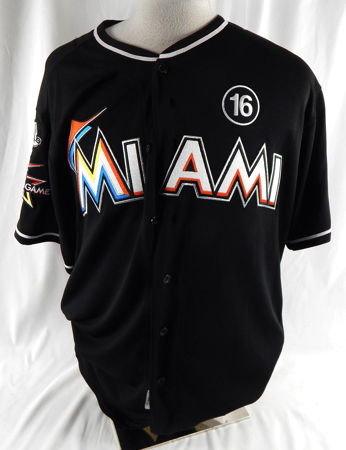 2017 Miami Marlins Scott Copeland #60 Game Issued Black Jersey 16 Felo & ASG P 0