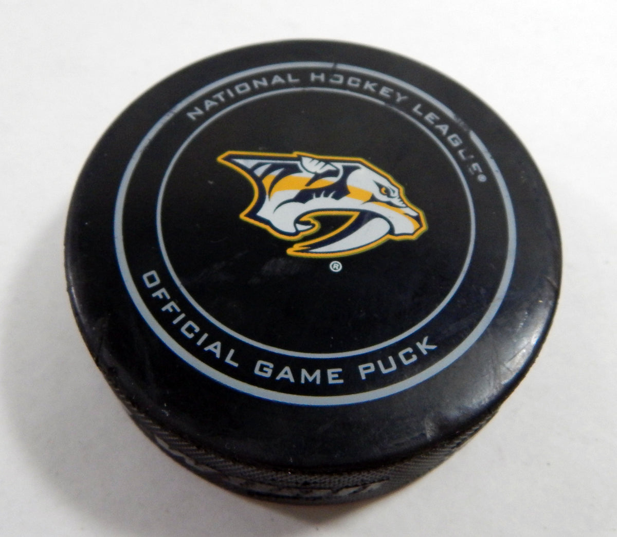 2016 Nashville Predators Vs. Minnesota Wild Game Used Black Puck DP61246