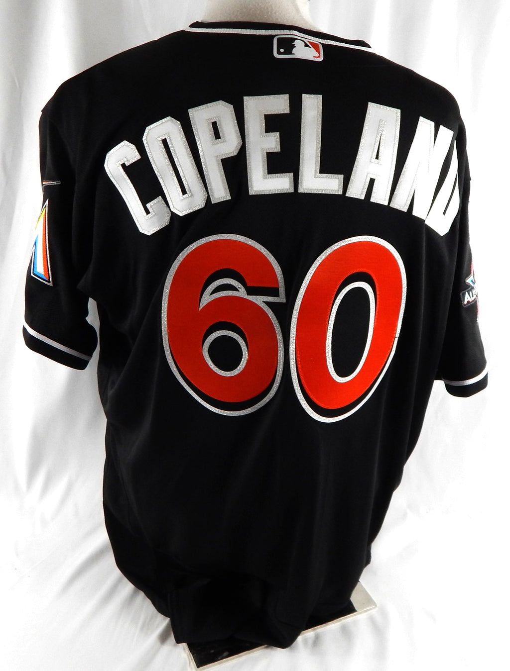 2017 Miami Marlins Scott Copeland #60 Game Issued Black Jersey 16 Felo & ASG P 0 Pic2