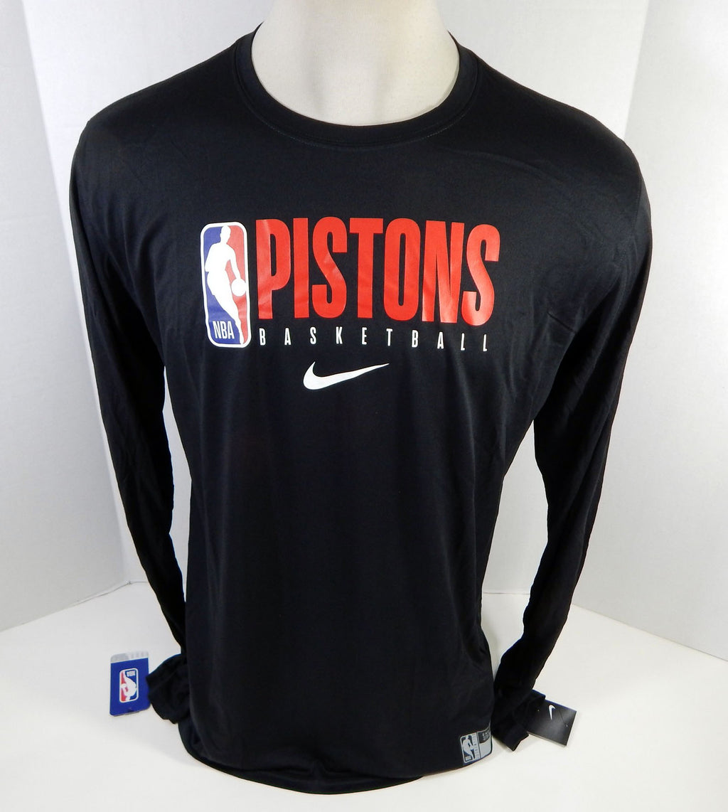 New NBA 2019-20 Detroit Pistons Team Issued Long Sleeve Black Shirt XLT NWT 789S