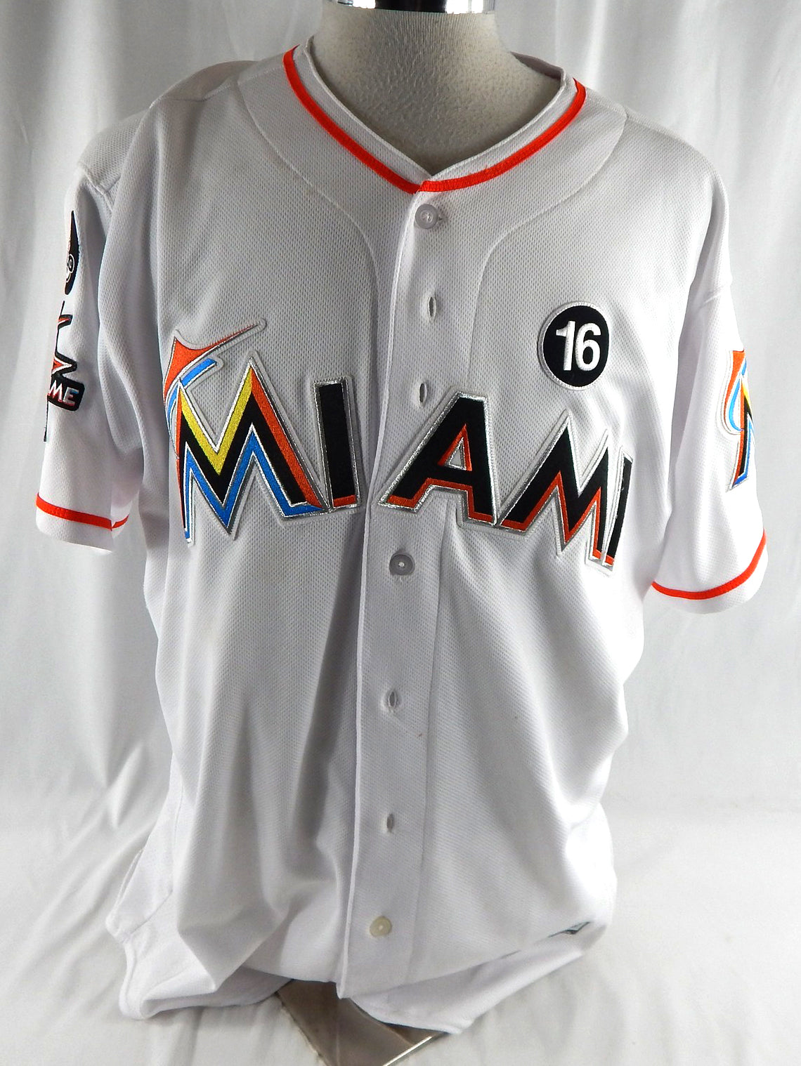 2017 Miami Marlins Moises Sierra #52 Game Used Black Jersey 16, Felo ASG P 1