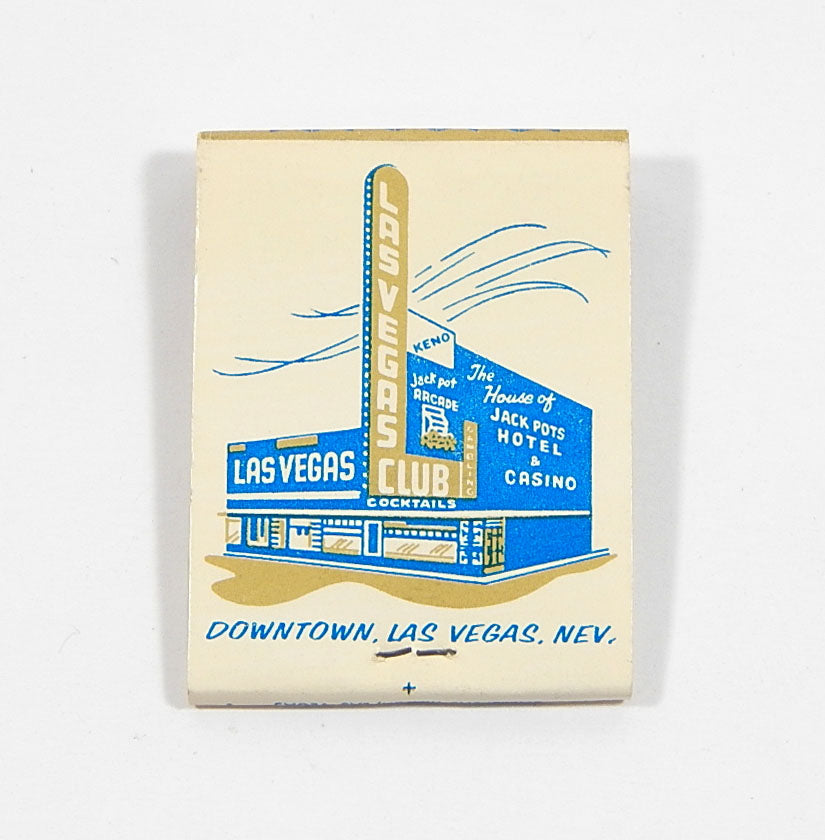 Las Vegas Club Jack Pot Arcade Hotel & Casino Vintage Full Matchbook