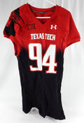 2014 Texas Tech Red Raiders #94 Game Used Red Jersey Football NP R 48 616
