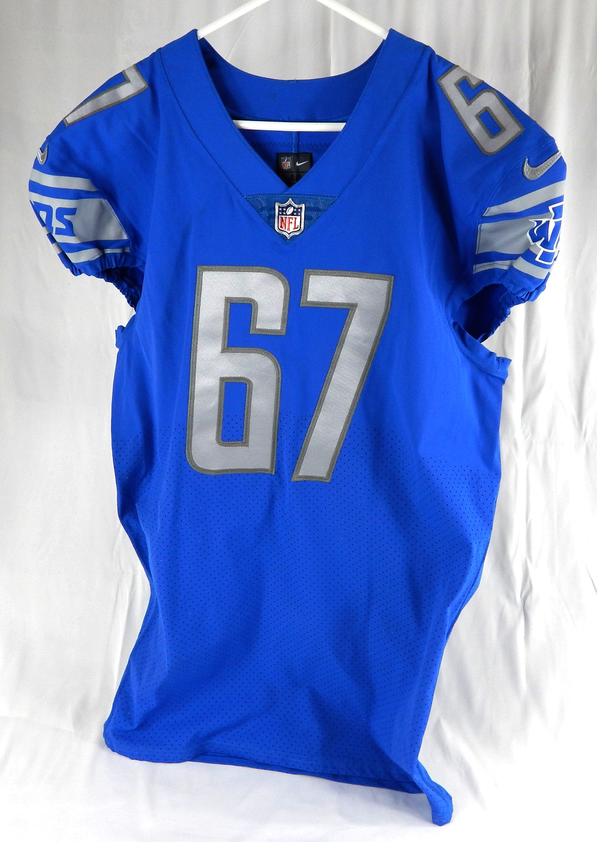 2017 Detroit Lions Jamar McGloster #67 Game Issued Blue Jersey 48 372