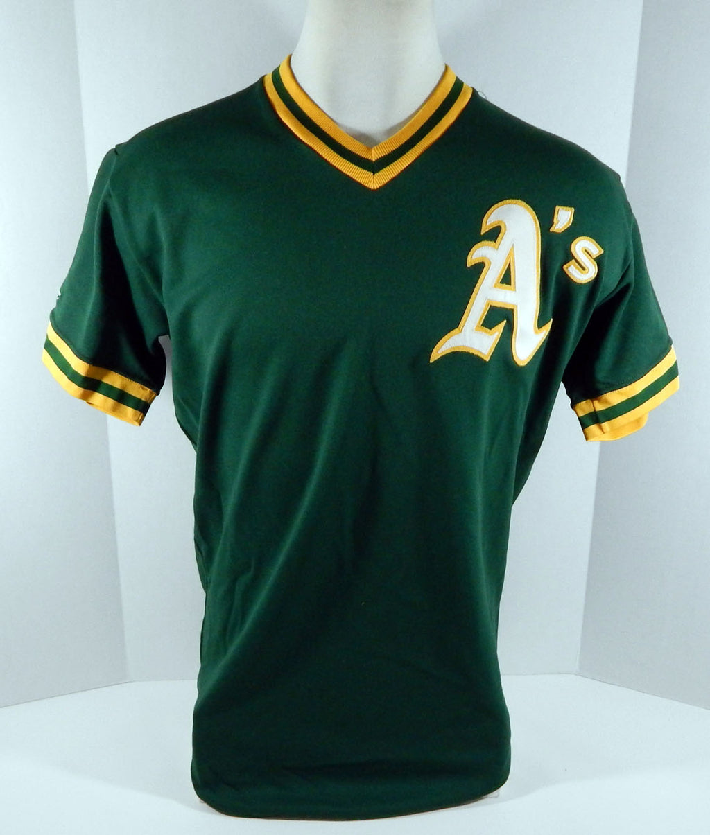 Late 1980s Oakland Athletics #37 Game Used Green Jersey Batting Practice 730 Pic2