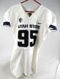 2014 Utah State Aggies #95 Game Issued White Jersey NP Rem XL 041