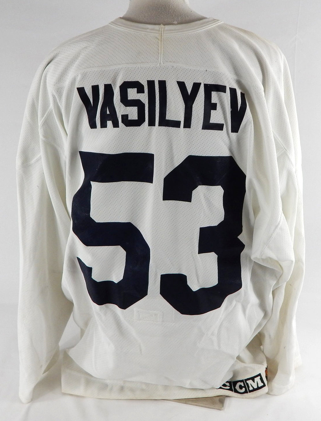 1990s Florida Panthers Vasilyev #53 Game Used White Practice Jersey 56 621 Pic2