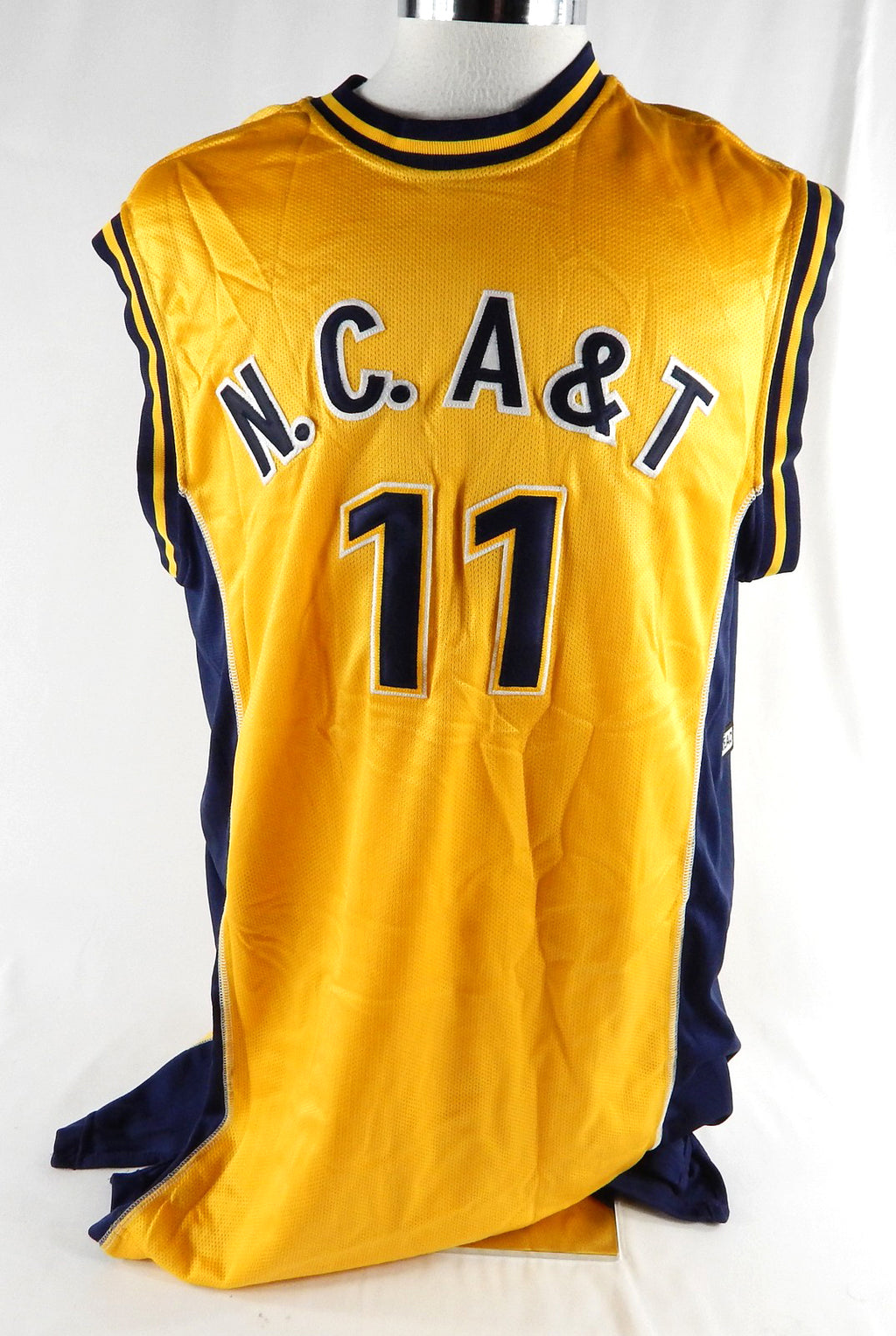 2000s North Carolina A&T Aggies #11 Game Used Yellow Jersey Basketball 48 442