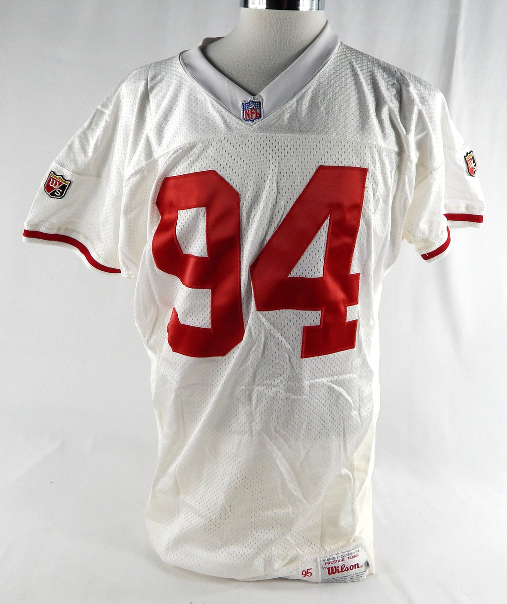 1995 San Francisco 49ers #94 Game Used White Jersey NP R 52 446 Pic2