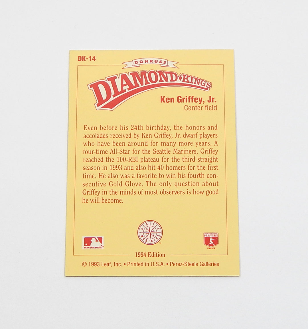 1994 Donruss Diamond Kings Ken Griffey Jr. #DK-14 Pic2