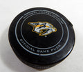 2016 Nashville Predators Vs. Minnesota Wild Game Used Black Puck DP61265