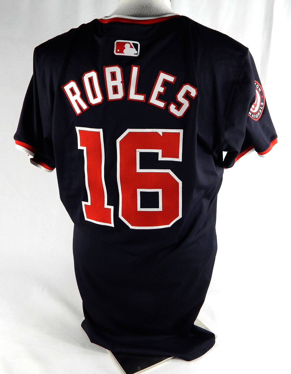 2024 Washington Nationals V�ctor Robles #16 Game Issued P Used Navy Jersey 44 7 Pic2