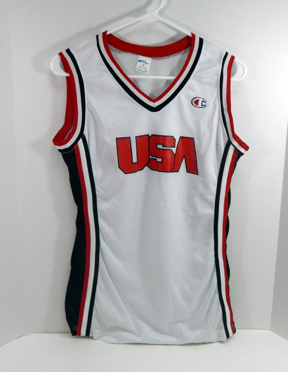 1990s Team USA Basketball Game Issued White Jersey 16 DP51441