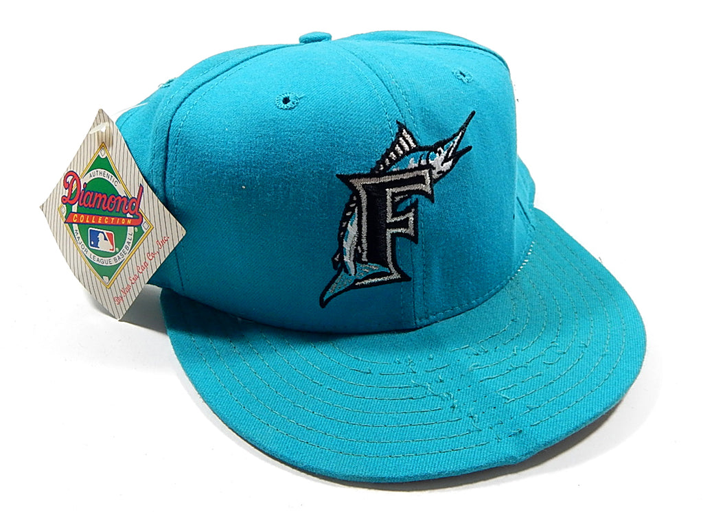1990's Florida Marlins Vintage Fitted Hat 7 1/8 New Era Tag Brim Damaged